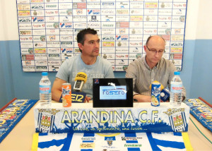 José Zapatera, durante la rueda de prensa que ha dado el entrenador hoy jueves. Foto: Arandinacf