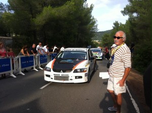 J.J. Fernández, segundos antes de tomar la salida al volante de su Mitsubishi Lancer Evo IX. Foto: ACIF