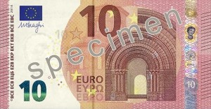 Esta es la imagen que ha difundido el Banco Central Europeo del nuevo billete de 10 euros.