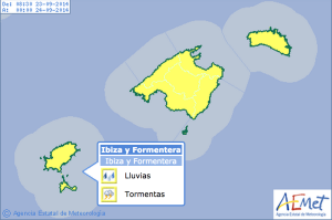 Las lluvias y tormentas traerán también un descenso de las temperaturas.  Imagen: Aemet
