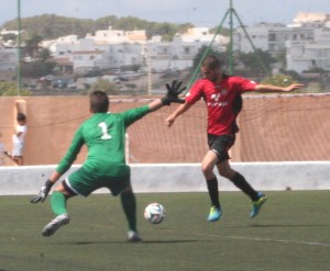 Ocasión de Górriz en un partido de Liga