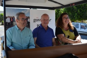 Vicent Torres, José Tur 'Cires' i Pilar Costa, aquest matí.
