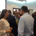La concejala Maria Fajarnés, junto a su padre, el diputado Enrique Fajarnés, y el alcalde Vicent Marí.