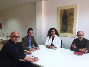 Joan Ribas, Rafa Ruiz, Pilar Costa y Alfonso Molina, durant la reunió.