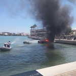 El incendio del barco en el puerto Marina Ibiza.