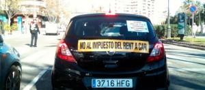 Imagen de la manifestación de empresarios de 'rent a car' que realizaron en Palma. 