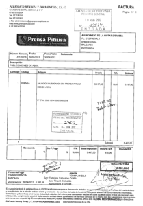 Una de las facturas que ha presentado PSOE-Pacte y que corresponde a un pago realizado a Prensa Pitiusa en abril de 2012.