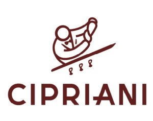 El logo de Bomba Ibiza incluye el símbolo distintivo de la marca Cipriani, un barman agitando una coctelera.