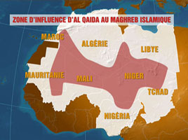 Área de influencia de Al Qaeda en el Sahel.