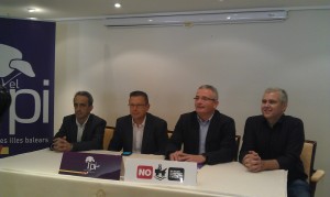 A la imatge, Fèlix Pons, Xicu Torres, Jaume Font i Josep Melià, dirigents del PI.