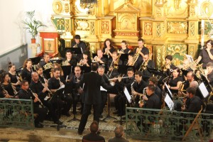 Imagen de la Banda de Música de Sant Antoni en un concierto anterior en la iglesia de Sant Rafel.