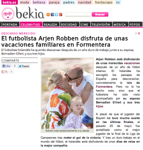 El matrimonio Robben y sus tres hijos han escogido Formentera para pasar sus vacaciones de verano. 