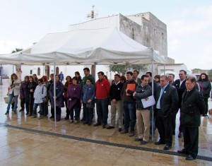 Un moment de la lectura del manifesta contra la violència de gènere.