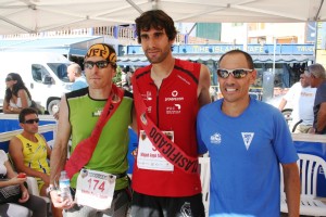 Cecilio Pérez, Miguel Ángel Martínez y Javier Serra, el podio absoluto masculino de la maratón.