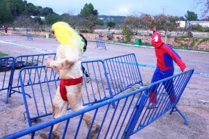 Sumo y Spiderman, durante una de las pruebas de la I Xtrem Pagesa.