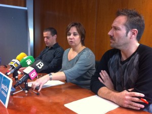 Un moment de la roda de premsa, amb Simon Planells, Patricia Abascal i Juanjo Cardona. Foto: D.V.