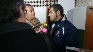 Miguel Ángel Espadas realiza declaraciones a la prensa tras el partido ante la Peña.
