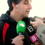 Pepe Sala, segundo técnico del Formentera, atiende a los medios tras el partido