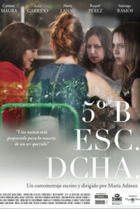 En la imagen, el cartel de '5º B Esc. Dcha.', uno de los cortometrajes que se proyectarán en Sant Josep. 
