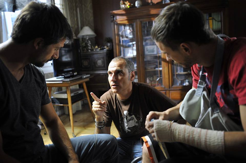 David Marqués dando instrucciones a Hugo Silva durante el rodaje. Foto: Pipo Fernández.