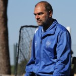 Tomeu Pons, entrenador del Binissalem, durante el partido. Foto: Fútbol Pitiuso