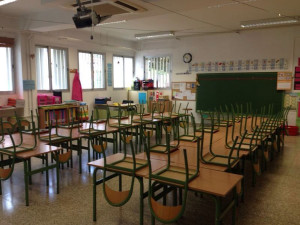 Imatge d'una aula buida. Foto: ARA Balears.