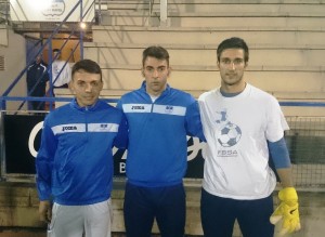 Zurdo, Manolo y Carlos Hortal, antes de iniciar el entrenamiento con el San Rafael.