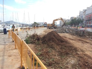 Otra imagen de las obras del puerto de Eivissa. Foto: L. A.