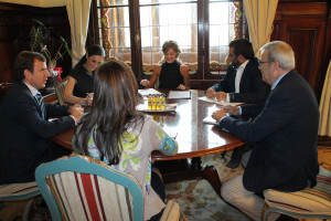 Vicenç Vidal y Vicent Torres, durante la reunión con la ministra de Medio Ambiente.