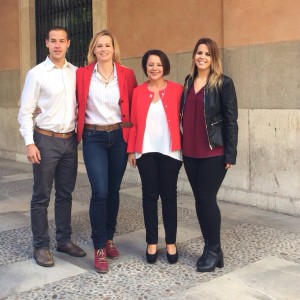 ​Simón Planells, Zaida Cantera, Sofía Hernanz y María Luisa Millán, hoy, en la presentación de los candidatos en Palma. 