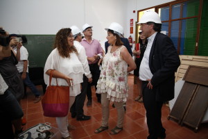 Armengol y el conseller March visitaron el colegio de Sant Agustí el pasado lunes. 