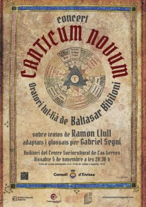 El póster del concierto de oratoria 'Canticum novum', basado en la obra de Ramon Llull.