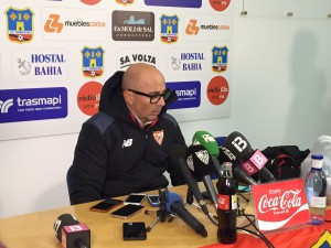 Jorge Sampaoli, entrenador del Sevilla, durante la rueda de prensa. Foto: V. R.