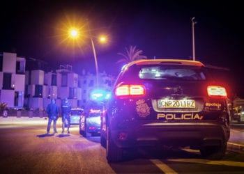 Policía Nacional en un control en Ibiza. Foto Moisés Copa