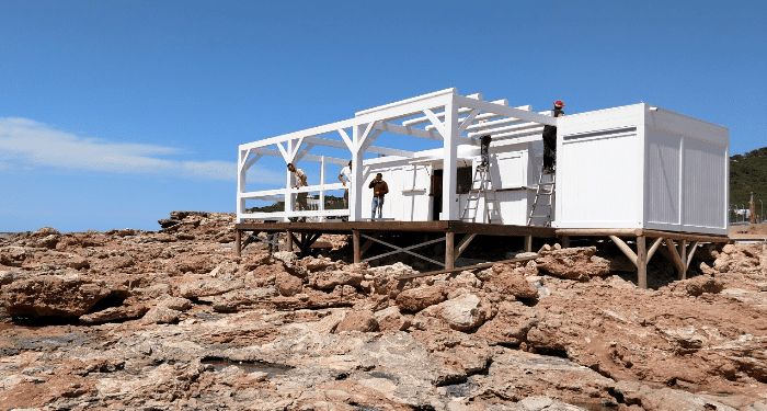 Estructura del chiringuito de Cala Gració.