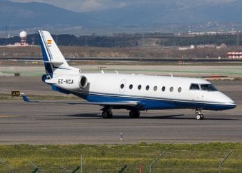 Avión Gulfstream 2000, similar al jet que iba a por Ghali. Foto Wikipedia.