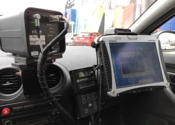 Radar móvil de la Policía.