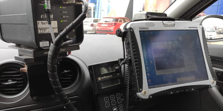 Radar móvil de la Policía.