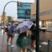 Turistas bajo la lluvia en Ibiza.