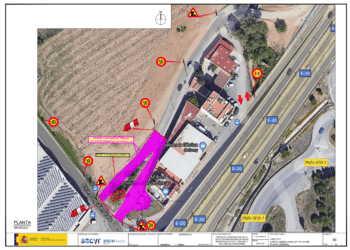 Plano con la zona cortada por las obras para la depuradora.