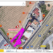 Plano con la zona cortada por las obras para la depuradora.