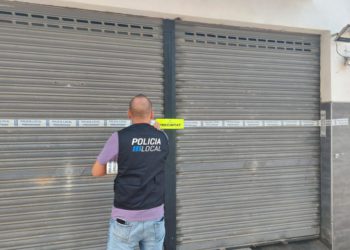 El local precintado por la Policía Local de Sant Antoni.