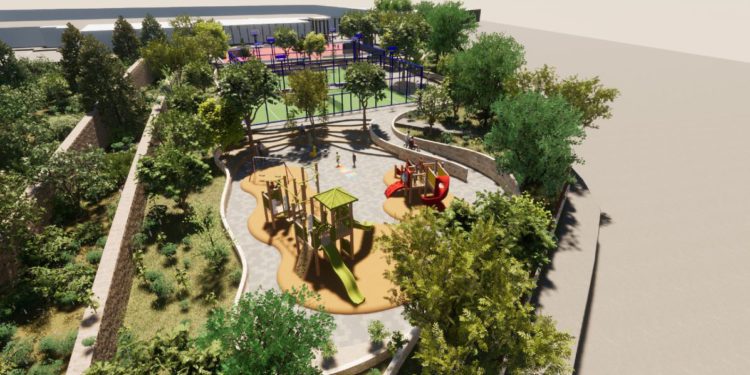 Recreación de cómo será el nuevo parque y la pista de Jesús.