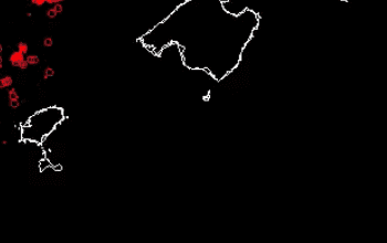 Rayos de la tormenta que se aproxima a Ibiza por Sant Antoni en una imagen de la Aemet de hoy a las 9.30 horas.