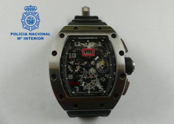 Reloj de alta gama sustraído por la banda en Ibiza. Imagen Policía Nacional