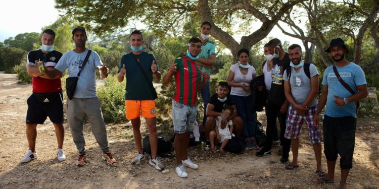 Imagen de archivo de migrantes llegados a Formentera: Foto: Franco Giomi.