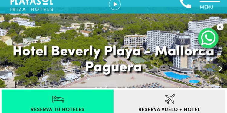 La cadena hotelera de Ibiza ya publicita su nuevo hotel en Mallorca en su web.