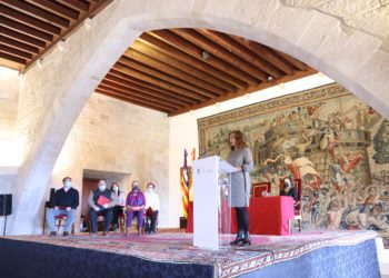 La presidenta Francina Armengol, durante el discurso de hoy.