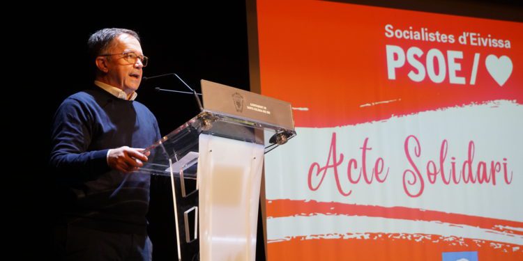 Josep Marí Ribas en el acto solidario.
