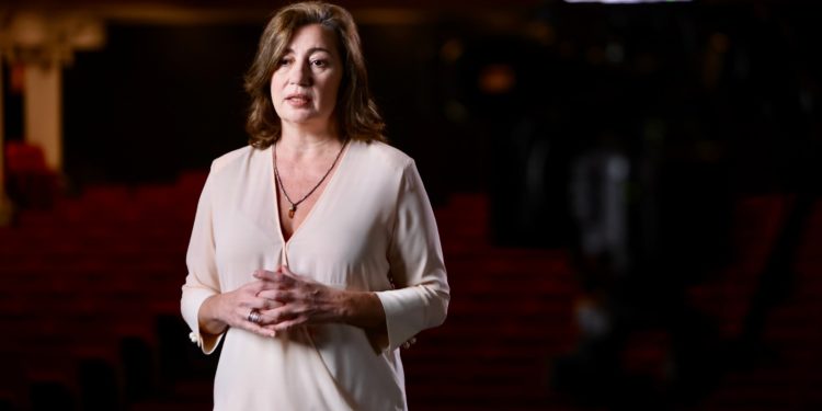 Armengol durante su discurso en el Teatro Principal de Inca. GOIB.